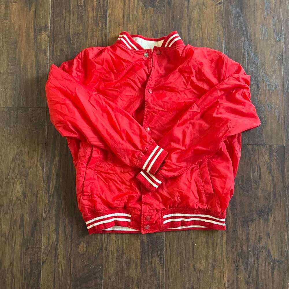 Vintage Sage Sportswear Red Bomber Jacket